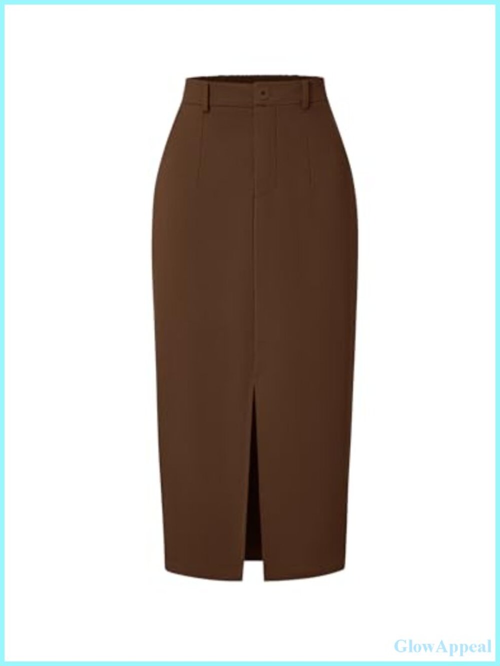 Womens High Waist Pencil Midi Skirt Slit Pockets Wear to Work Office